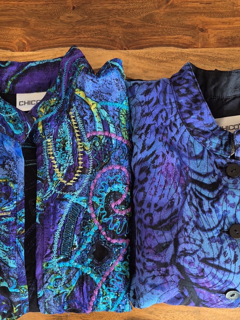 Chico's 100% Silk, Statement Jackets Sz Med - Picture 9 of 16